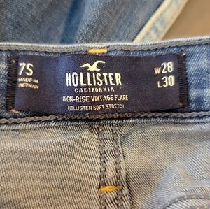 Hollister Women's High-Rise Vintage Flare Jeans - Light Blue